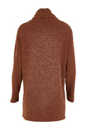 Product shot of the Crossing The Plains Snuggle Jumper in colour Chocolate, from the back