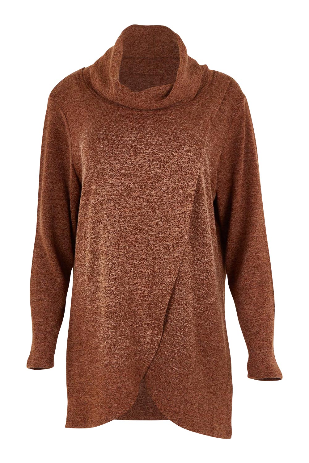 Product shot of the Crossing The Plains Snuggle Jumper in colour Chocolate, from the front