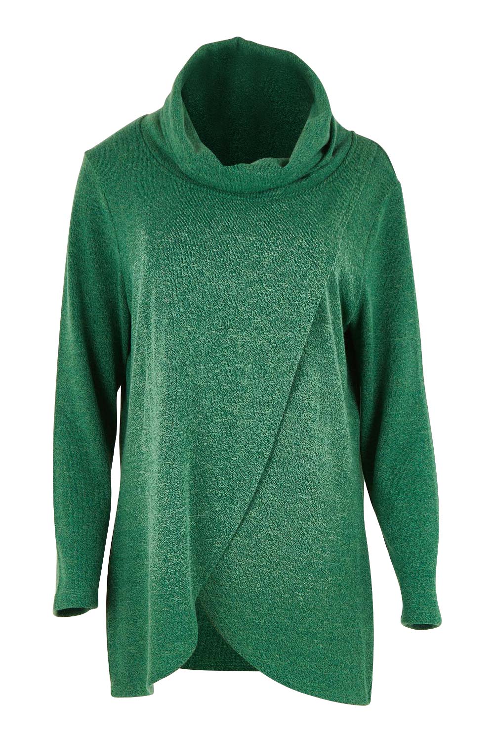Product shot of the Crossing The Plains Snuggle Jumper in colour Forest (Green), from the front