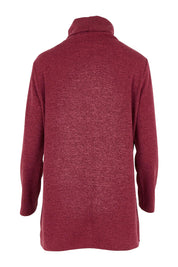 Product shot of the Crossing The Plains Snuggle Jumper in colour Grape (Purple), from the back