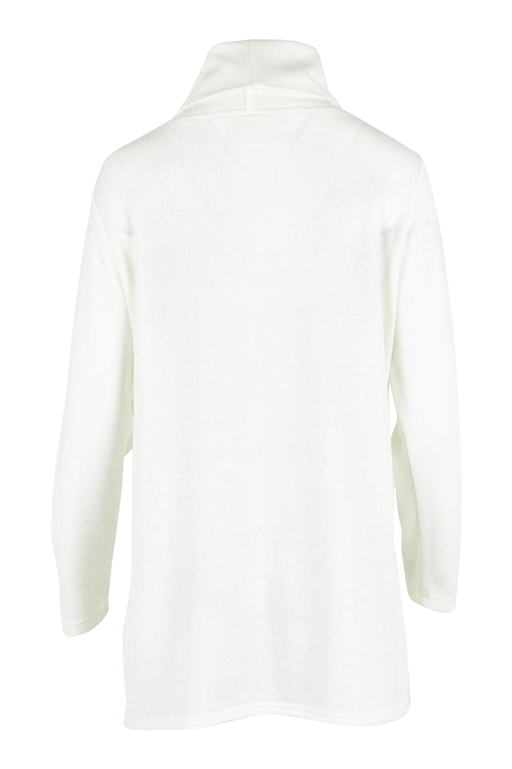 Product shot of the Crossing The Plains Snuggle Jumper in colour Ivory (White), from the back