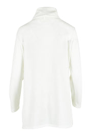 Product shot of the Crossing The Plains Snuggle Jumper in colour Ivory (White), from the back