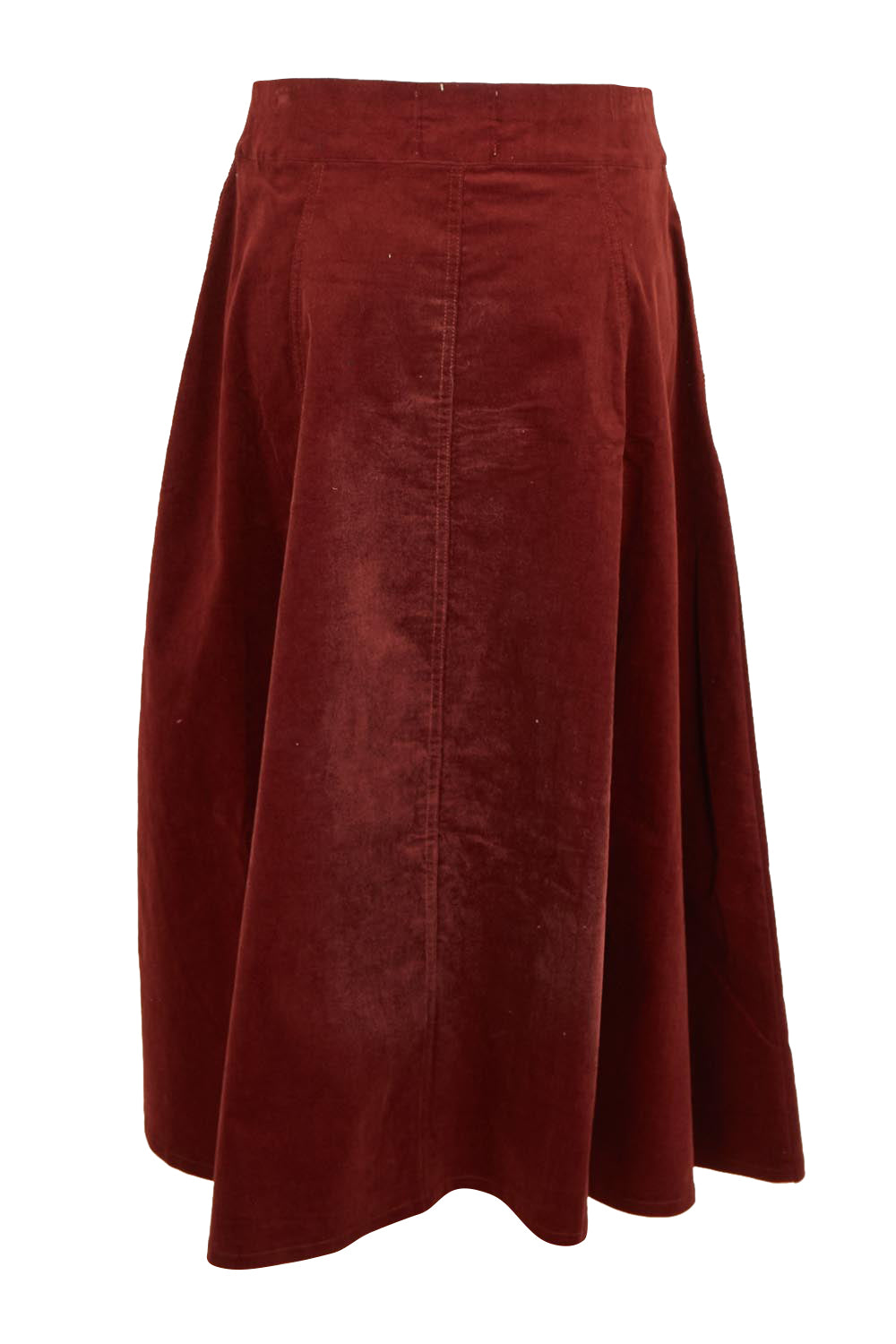 Sparking Joy Pull On Cord Panelled Skirt – Bordeaux