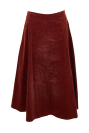 Sparking Joy Pull On Cord Panelled Skirt – Bordeaux