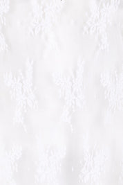 Product shot of the Layer Me Up Lace Mesh Long Sleeve Top – White in colour White, showing detail