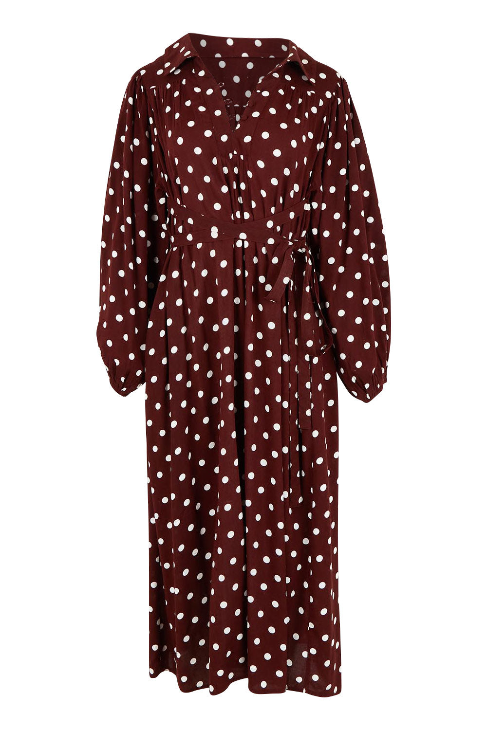 Product shot of the I Can Always Spot You Midi Dress in colour Chocspot, detail