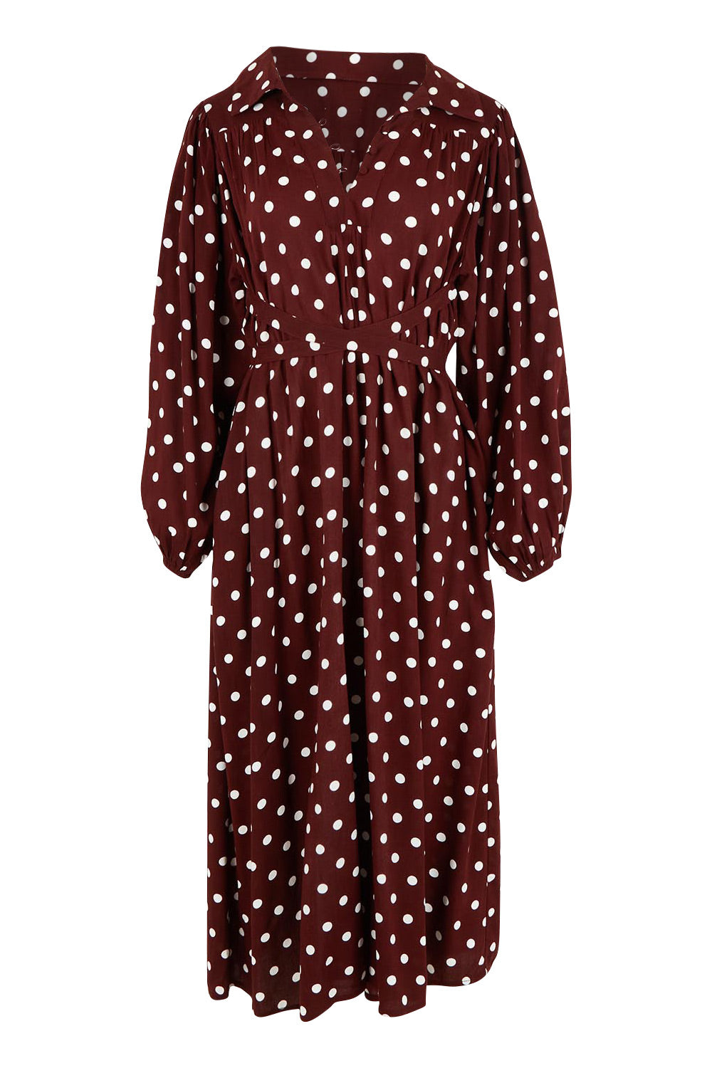 Product shot of the I Can Always Spot You Midi Dress in colour Chocspot, from the front