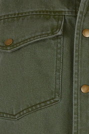 Wear As You Will Cotton Denim Shirt Jacket - Sage