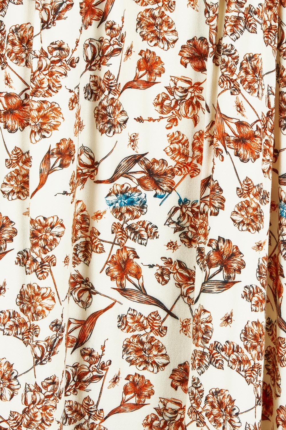 Product shot of the Picnic In The Park Dress in colour Rustfleur, detail