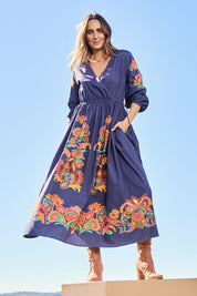 When Im With My Folk Cotton Dress – Navyfleur