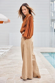 Out And About Cotton Blouse – Rust