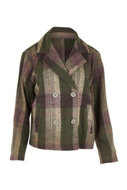 Forest Walk Checked Pea Coat – Mosscheck