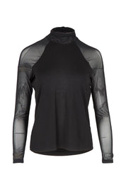 Desk To Date Mesh Sleeve Top – Black