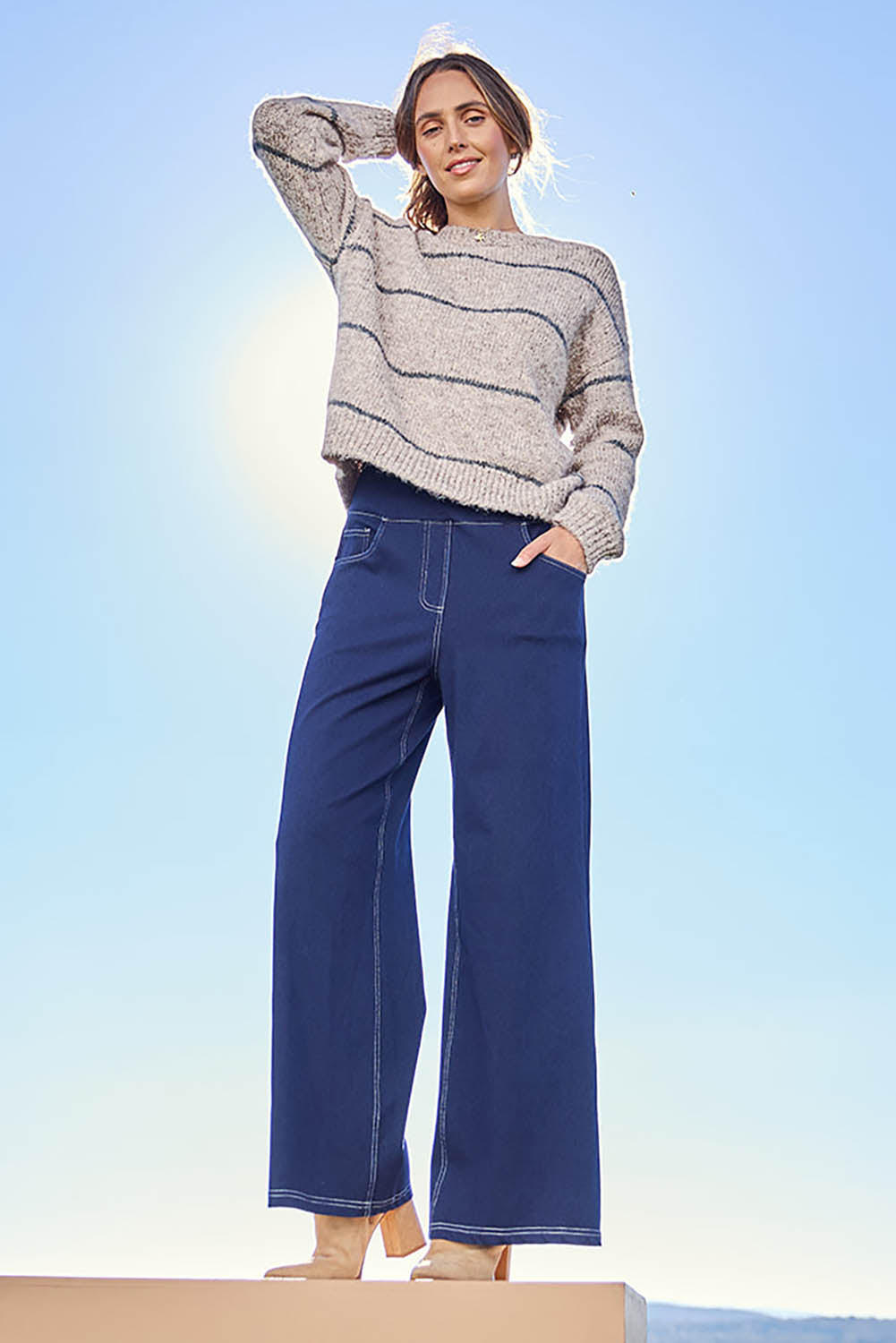 Comfort Me Pull On Faux Jeans – Darkdenim