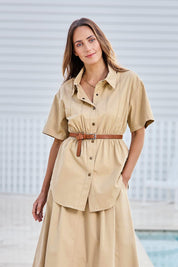 Going Places Denim Shirt Jacket – Sand