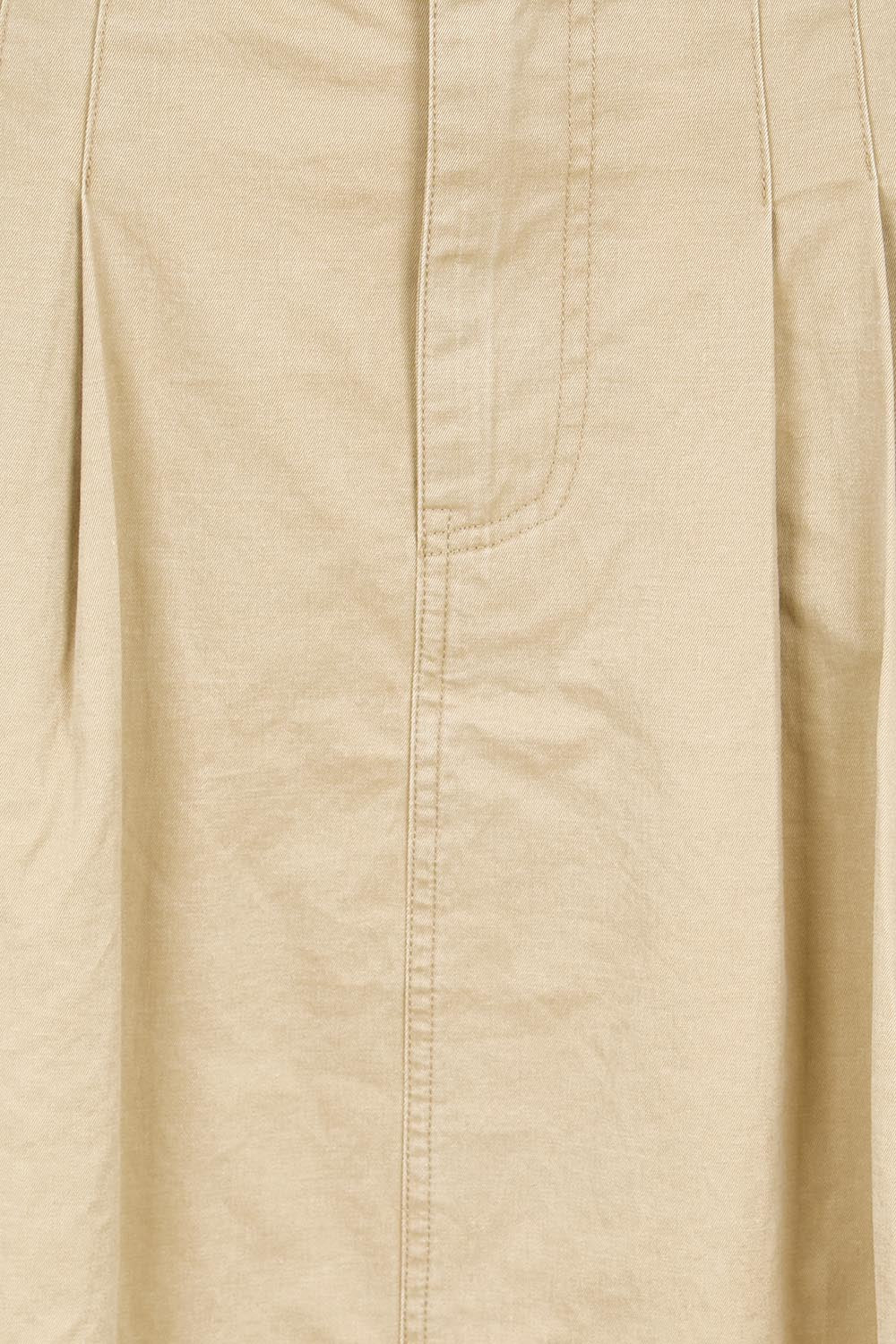 Product shot of the Going Places Denim Skirt – Sand in colour Sand, showing detail