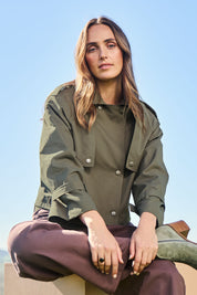 Going Places Cropped Anorak – Khaki