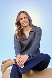 Easy Street Ribbed Long Sleeve Top – Smoke