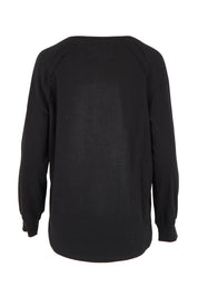 Cruising Through The Day Cotton Henley Top – Black