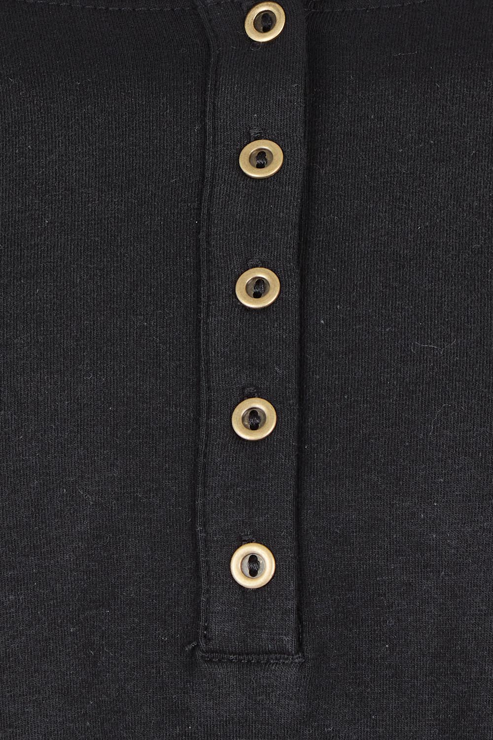 Cruising Through The Day Cotton Henley Top – Black