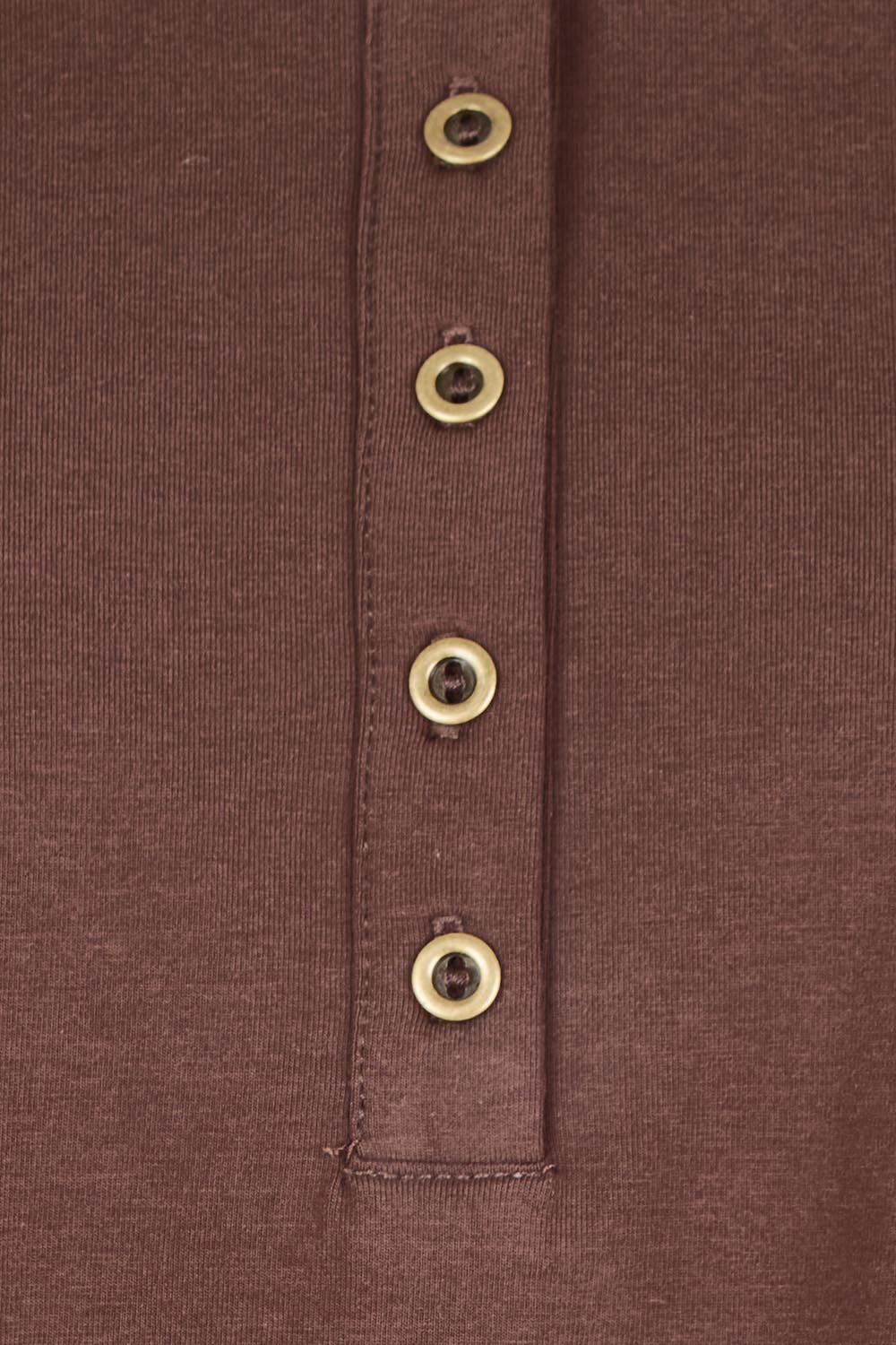 Cruising Through The Day Cotton Henley Top – Chocolate