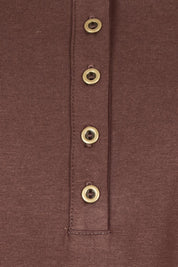Cruising Through The Day Cotton Henley Top – Chocolate