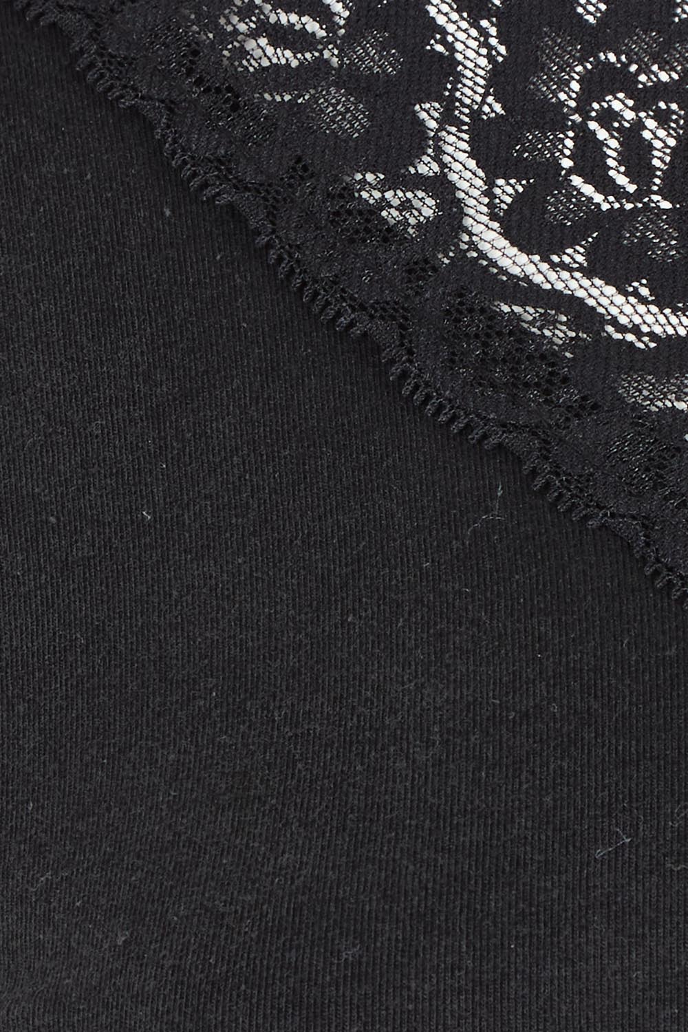 Feeling Lacey Cotton Long Sleeve Layering Tee – Black