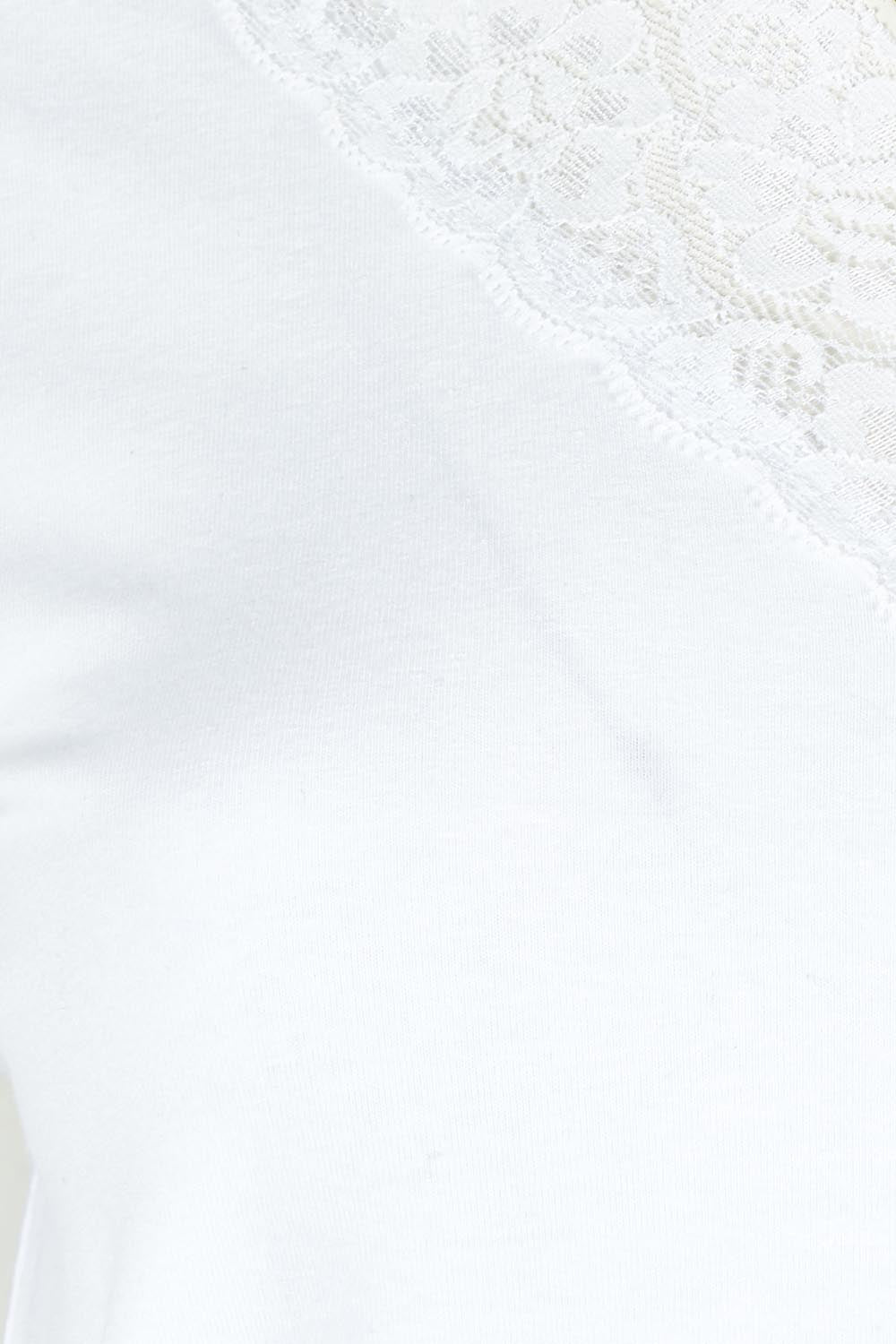 Feeling Lacey Cotton Long Sleeve Layering Tee – White