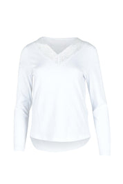 Feeling Lacey Cotton Long Sleeve Layering Tee – White