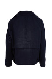 Errand Run Wool Blend Cropped Trench – Indigo
