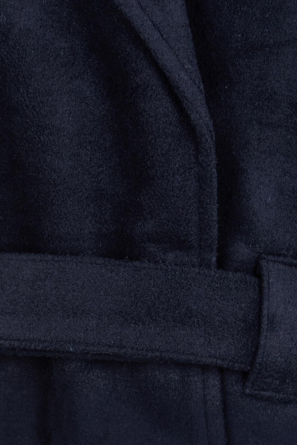 Errand Run Wool Blend Cropped Trench – Indigo