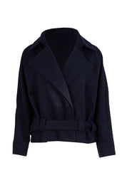 Errand Run Wool Blend Cropped Trench – Indigo