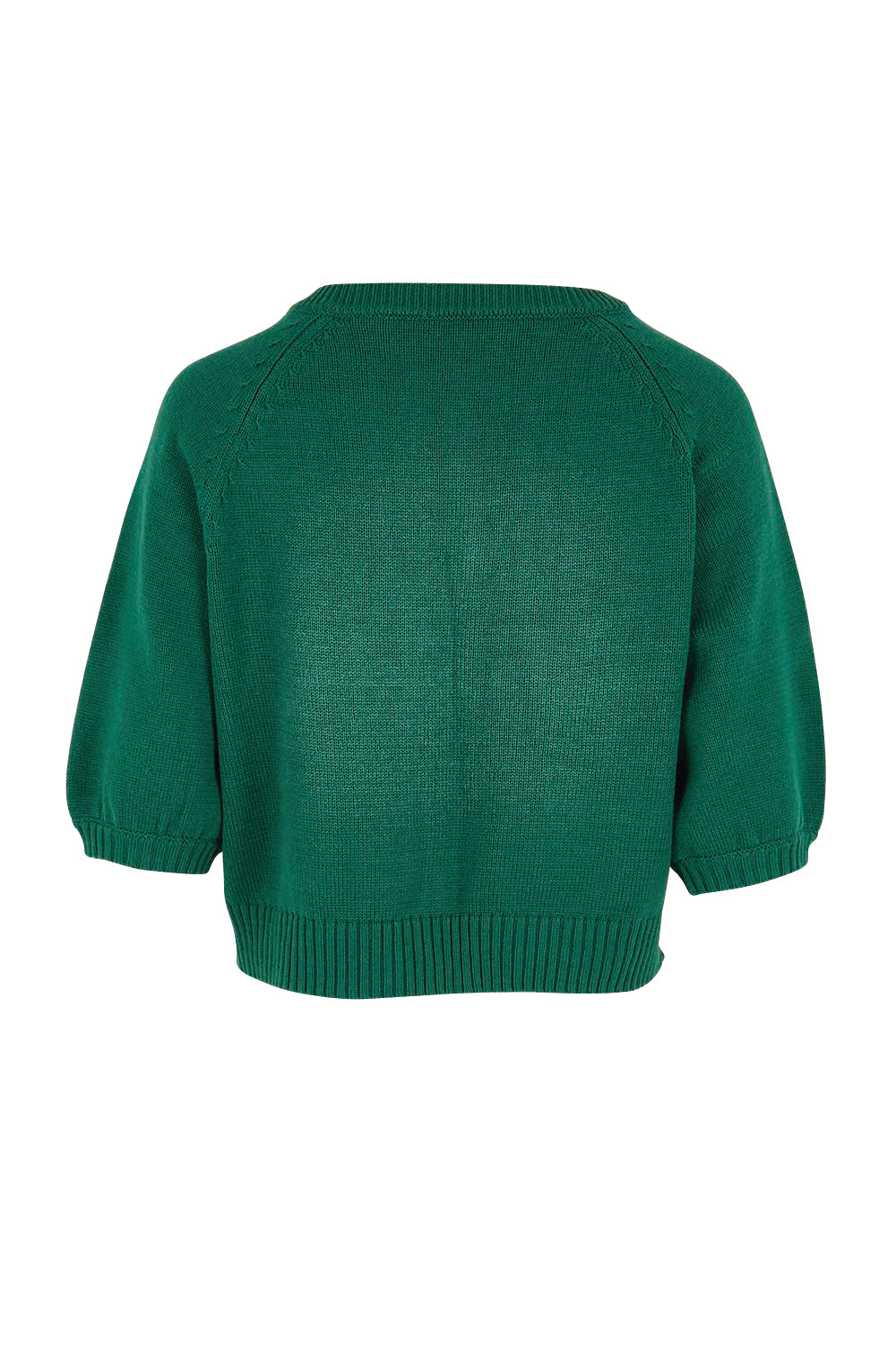Product shot of the Clear Skies Balloon Sleeve Cardi – Dreamgreen in colour Dreamgreen, from the back