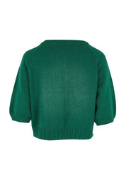 Product shot of the Clear Skies Balloon Sleeve Cardi – Dreamgreen in colour Dreamgreen, from the back
