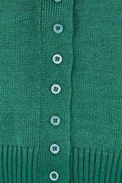 Product shot of the Clear Skies Balloon Sleeve Cardi – Dreamgreen in colour Dreamgreen, showing detail