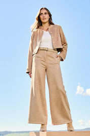 Need You In My Life Faux Suede Pants – Sand