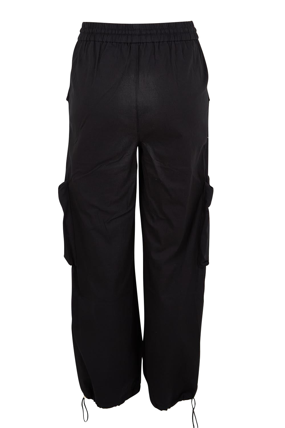Product shot of the Ready for Anything Cargo Pants – Black in colour Black, from the back