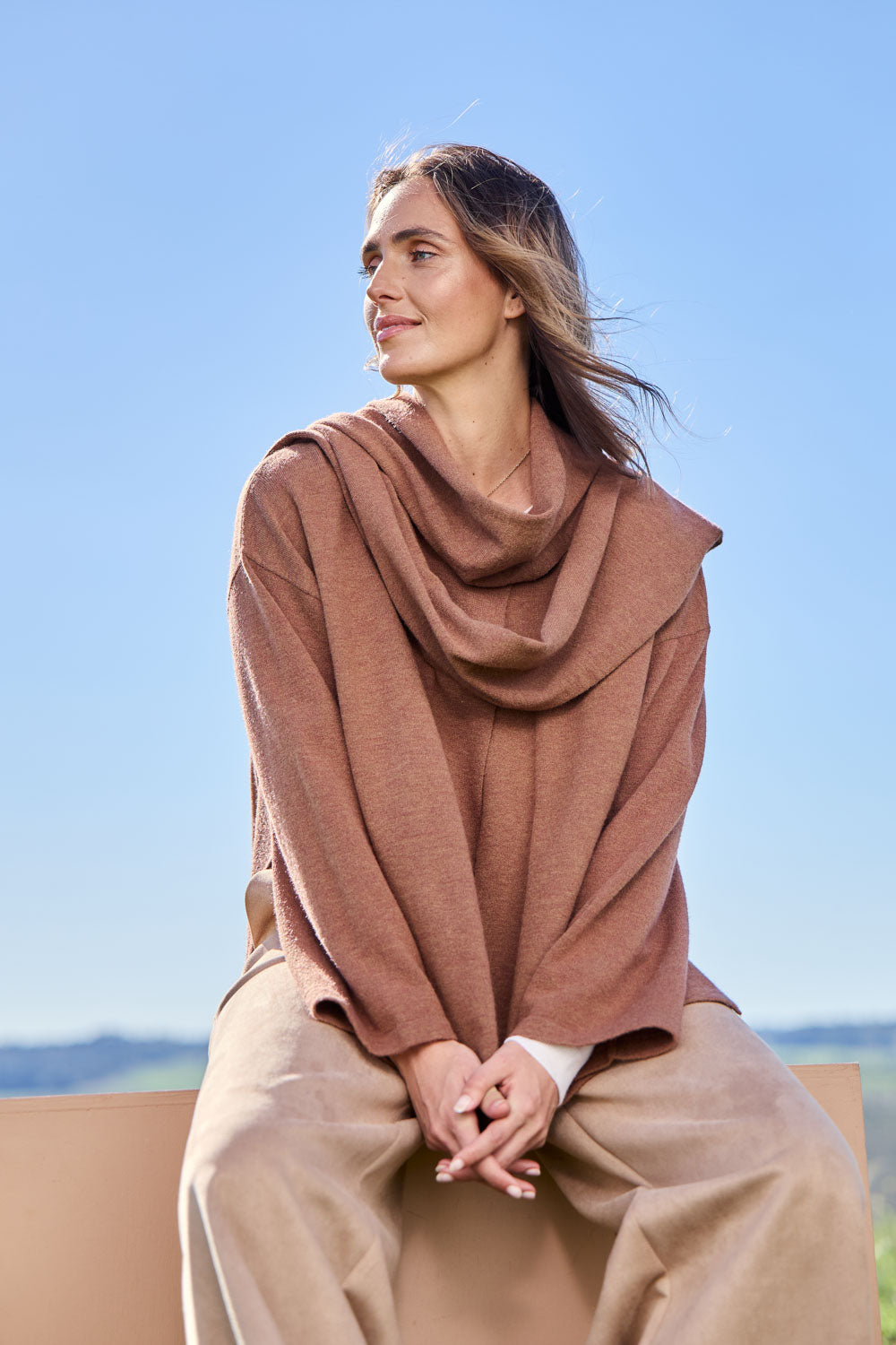 Braving The Cold Scarf Jacket – Chestnut