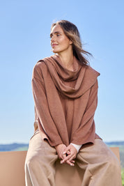 Braving The Cold Scarf Jacket – Chestnut