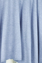 Product shot of the Wrap Me Up Knit Throw Cape – Denim in colour Denim, showing detail