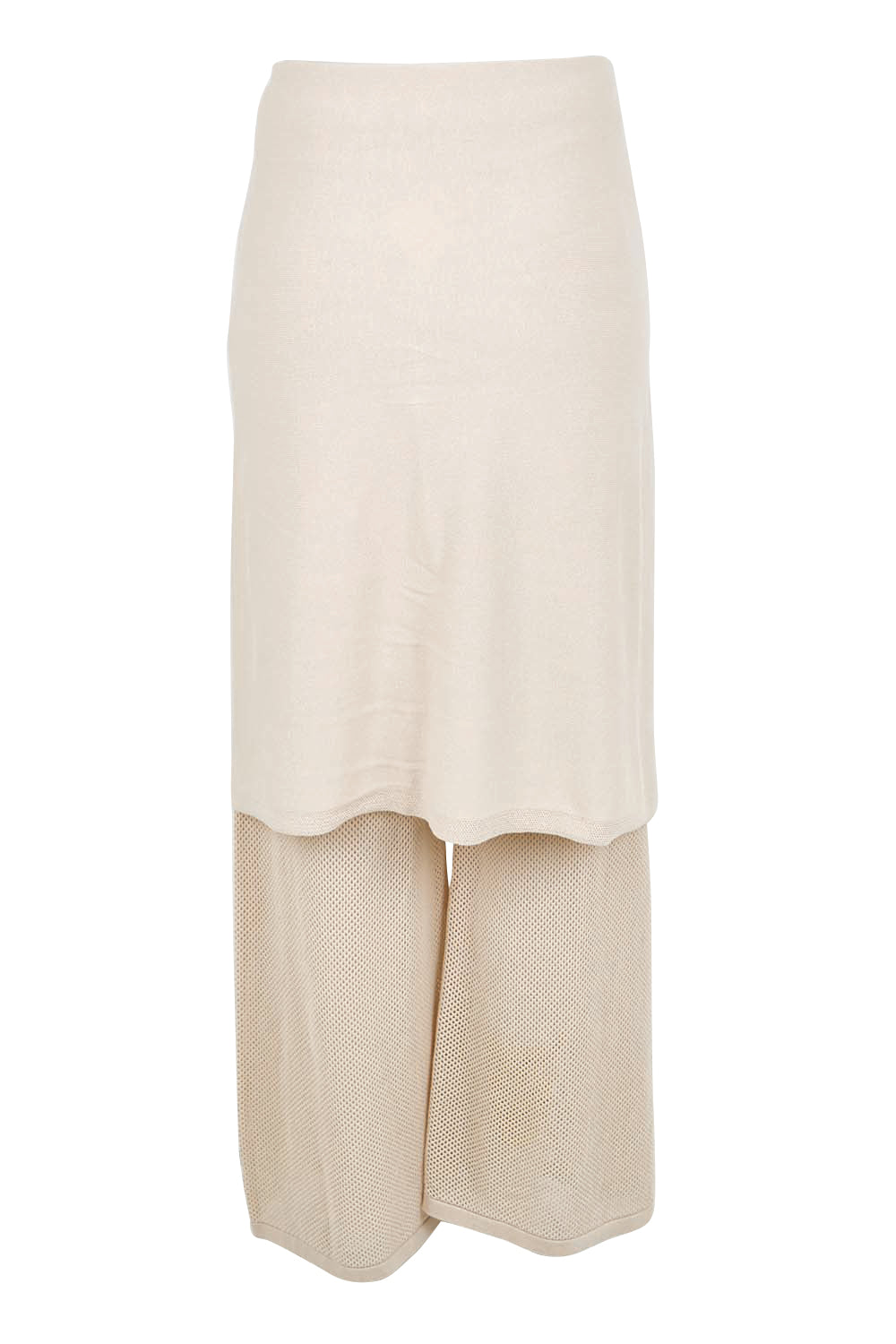 Product shot of the Summer Ready Cotton Overlay Knit Pants – Natural in colour Natural, from the back