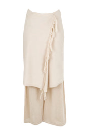 Product shot of the Summer Ready Cotton Overlay Knit Pants – Natural in colour Natural, from the front