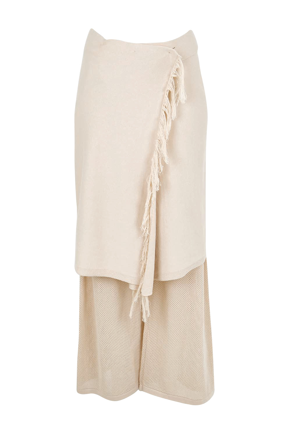Product shot of the Summer Ready Cotton Overlay Knit Pants – Natural in colour Natural, from the front