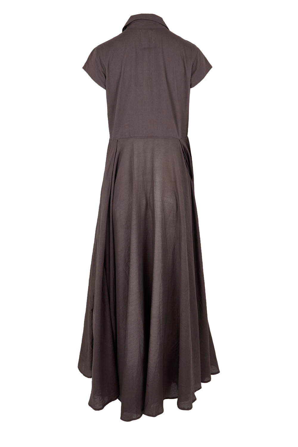 Product shot of the Easy Elegance Cotton Voile Maxi Dress - Chocolate in colour Chocolate, from the back