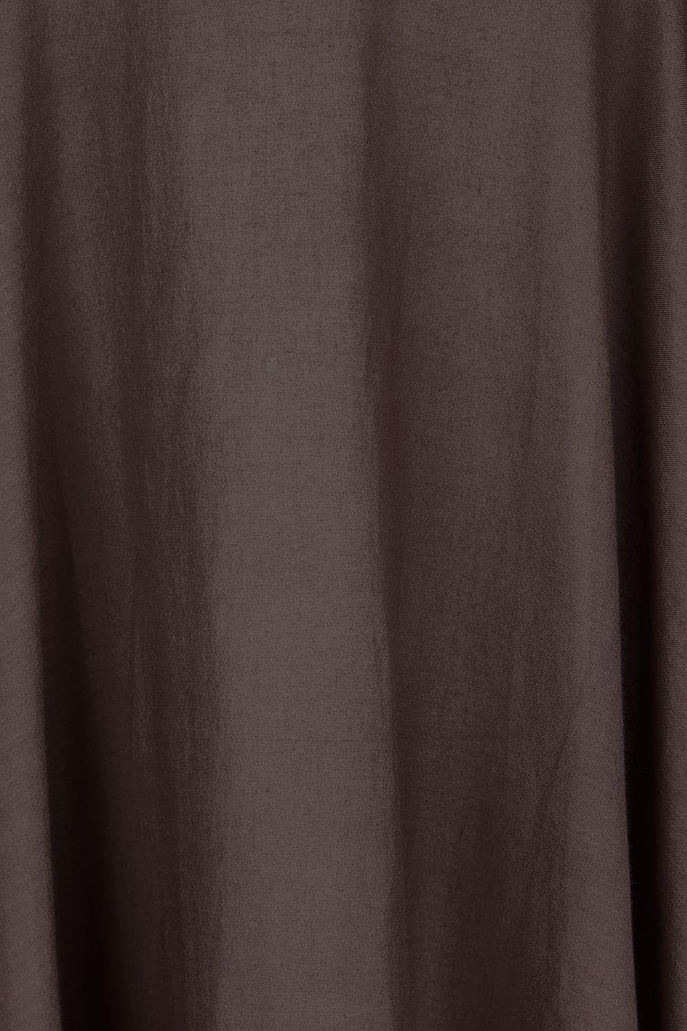 Product shot of the Easy Elegance Cotton Voile Maxi Dress - Chocolate in colour Chocolate, showing detail