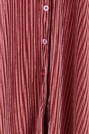 Product shot of the Shine Your Light Velvet Shirt – Rose in colour Rose, showing detail