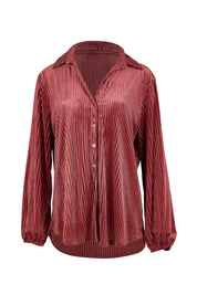 Product shot of the Shine Your Light Velvet Shirt – Rose in colour Rose, from the front