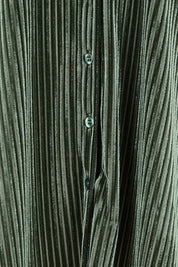 Product shot of the Shine Your Light Velvet Shirt – Thyme in colour Thyme, showing detail