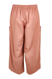 Product shot of the Perfect Tone Linen Cotton Pull On Cargo Pants – Antique in colour Antique, from the back