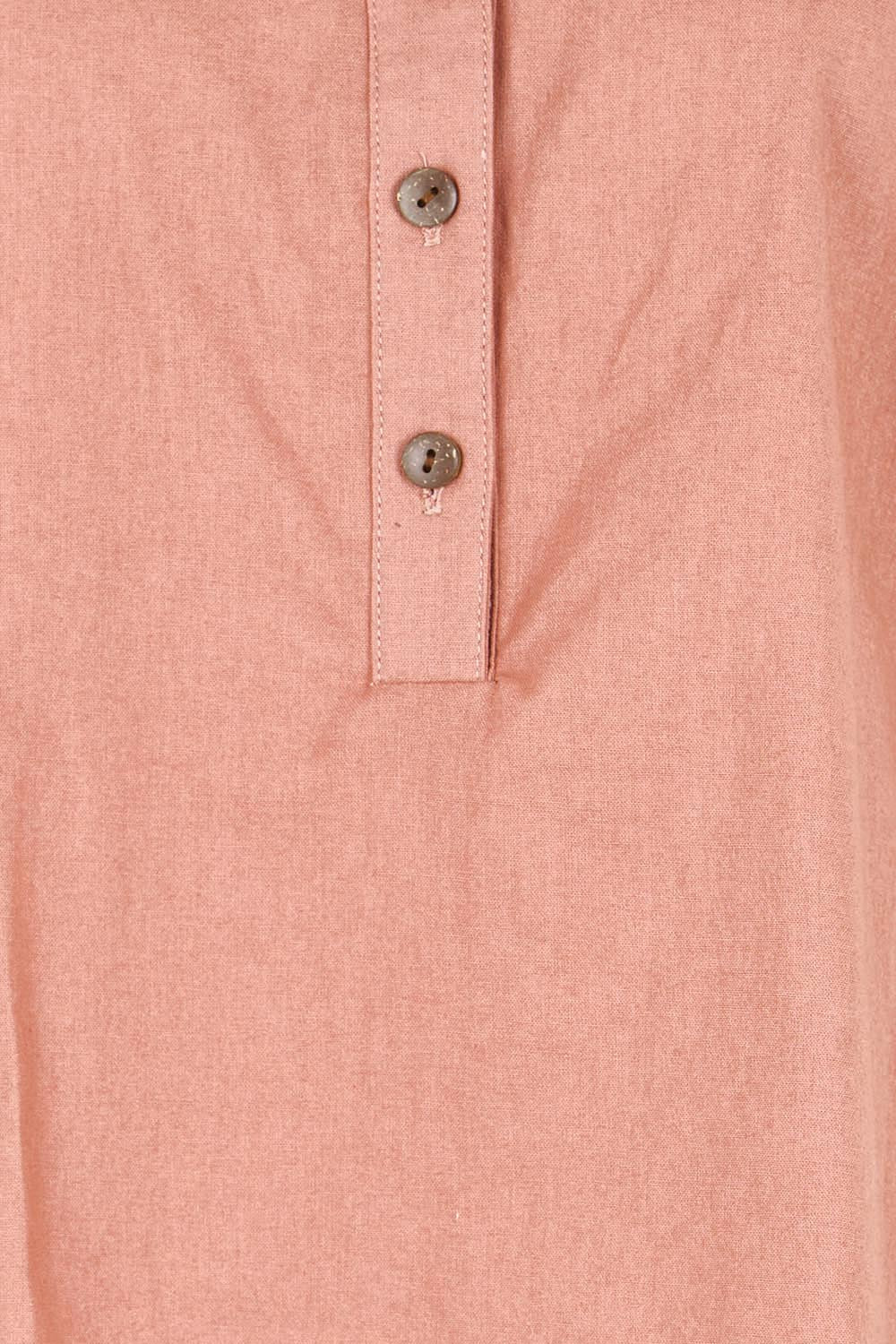 Product shot of the Perfect Tone Linen Cotton Top – Antique in colour Antique, showing detail
